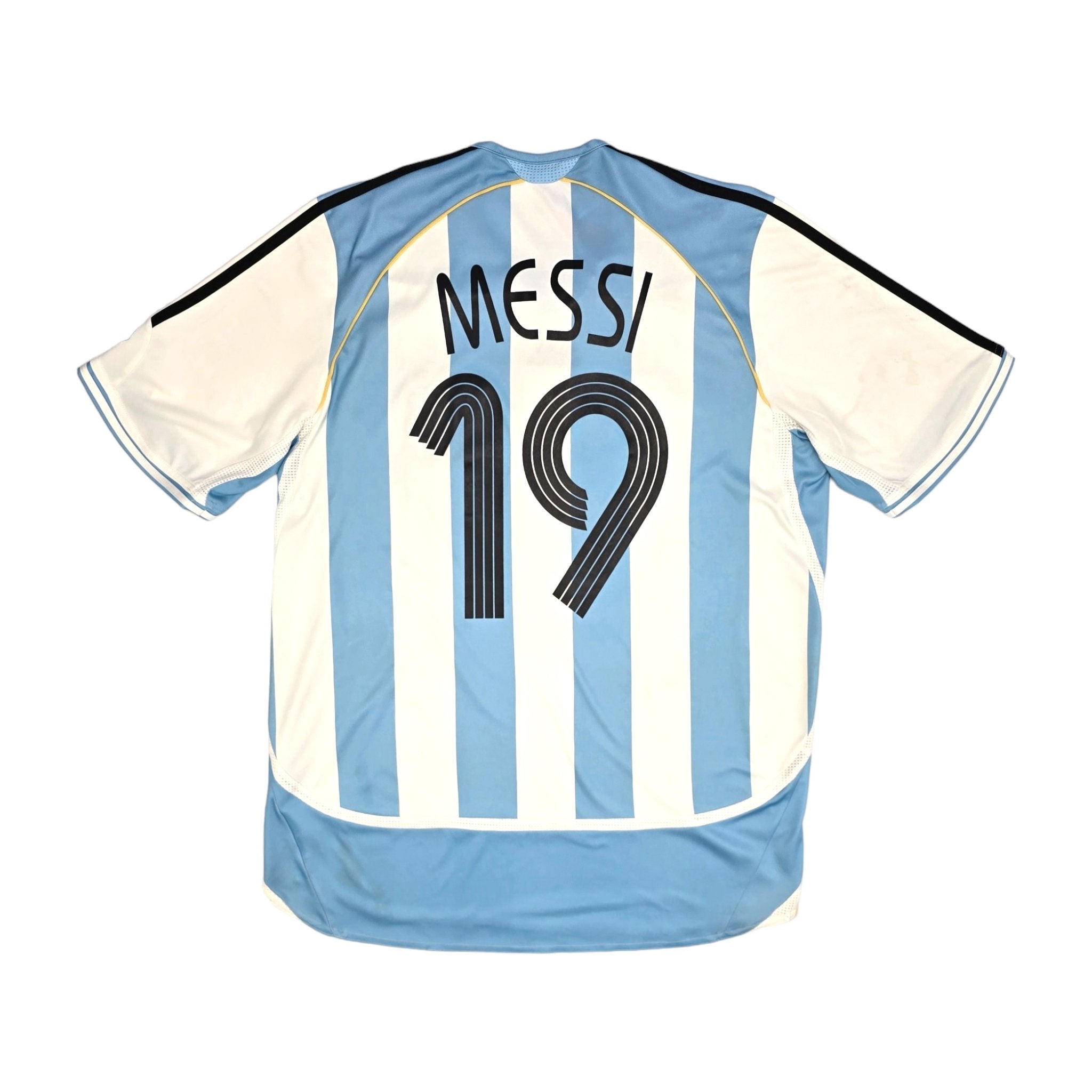 2006 07 Argentina Away Football Shirt L Adidas 19 Messi Football Finery