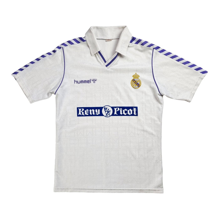 1988/89 Real Madrid Home Football Shirt (M) Hummel - Football Finery - FF202680