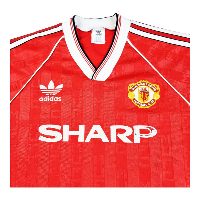 1988/90 Manchester United Home Football Shirt (L) Adidas - Football Finery - FF202819