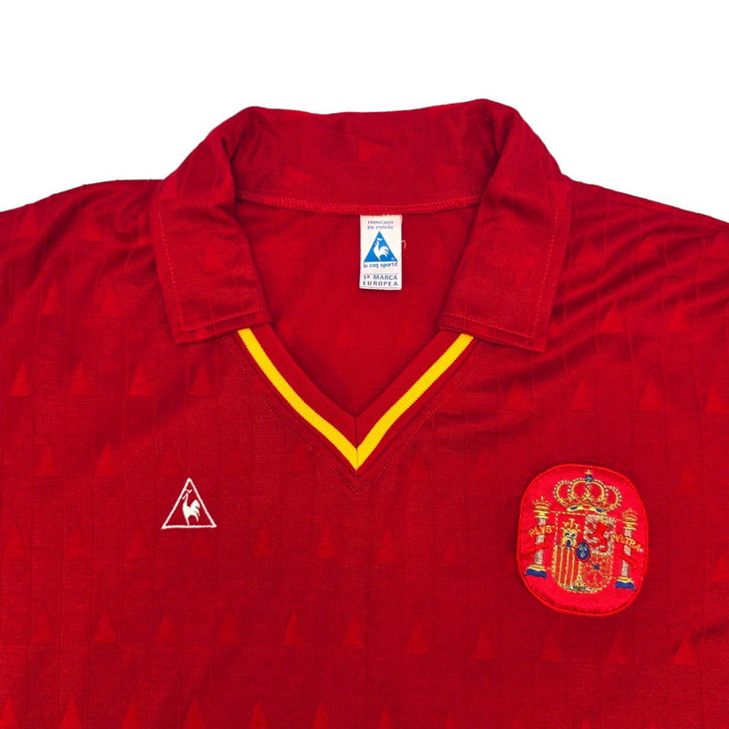 1988/90 Spain Home Football Shirt (L) Le Coq Sportif #16 (Match Issue) - Football Finery - FF203994