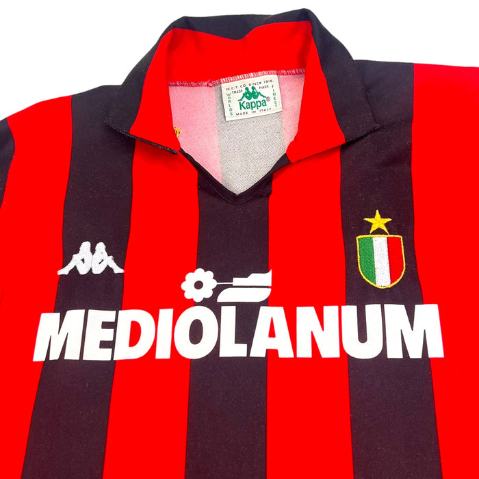 1989/90 AC Milan Home Football Shirt (L) Kappa # 9 (Van Basten) - Football Finery - FF202968