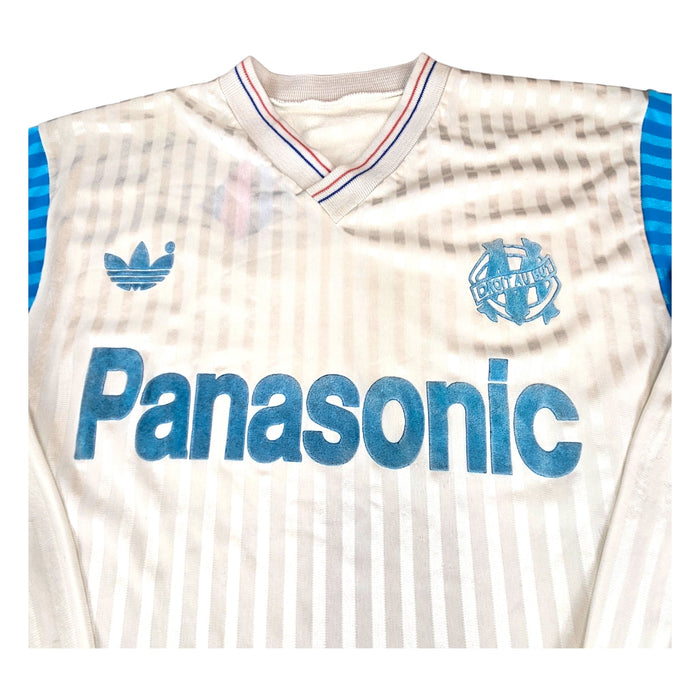 1989/90 Olympique Marseille Home Football Shirt (S) Adidas - Football Finery - FF203363