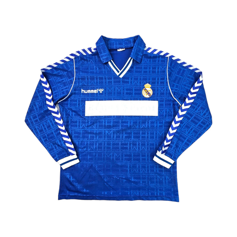 1989/90 Real Madrid Away Football Shirt (L) Hummel #11 (Butragueno) *Player Issue* - Football Finery - FF203408