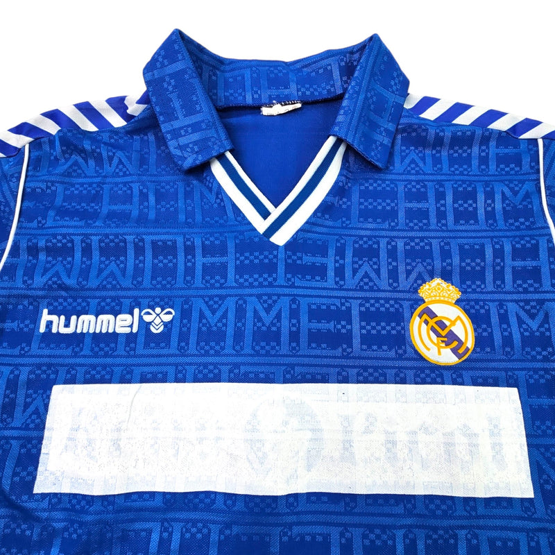 1989/90 Real Madrid Away Football Shirt (L) Hummel #11 (Butragueno) *Player Issue* - Football Finery - FF203408