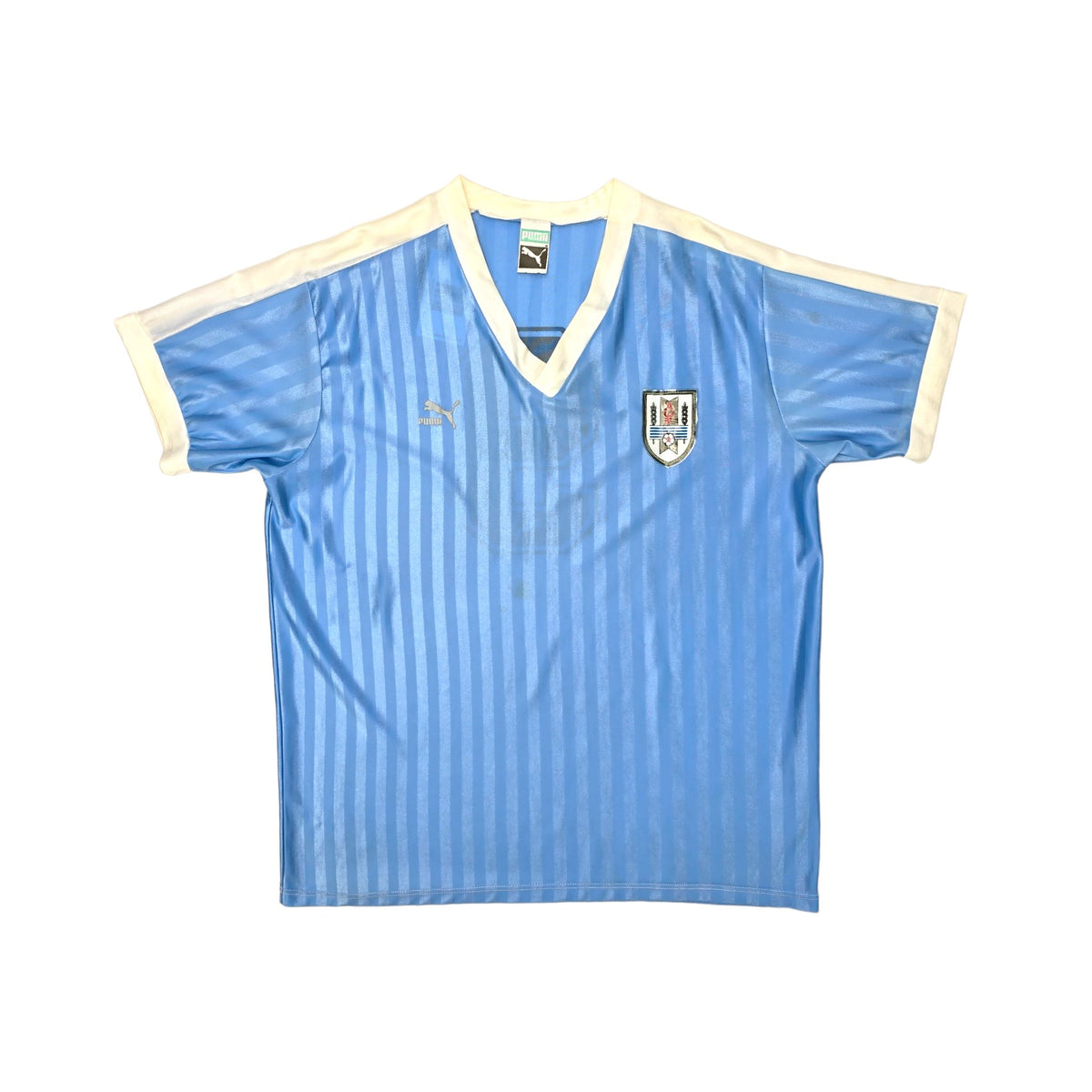 1989/90 Uruguay Home Football Shirt (XL) Puma #9 (Francescoli) - Football Finery - FF203975