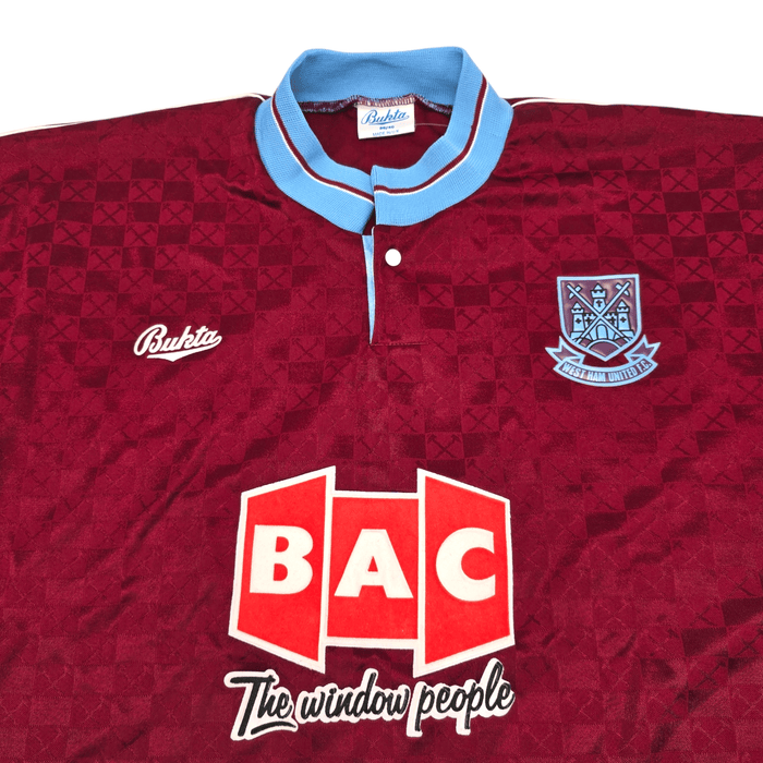 1989/91 West Ham United Home Football Shirt (M) Bukta - Football Finery - FF300588