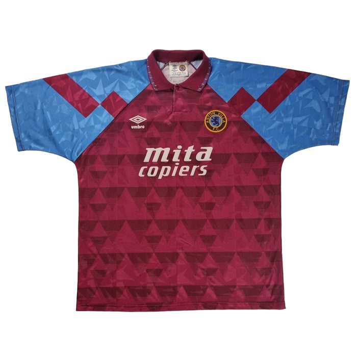 1990/91 Aston Villa Home Football Shirt (L) Umbro - Football Finery - FF202530