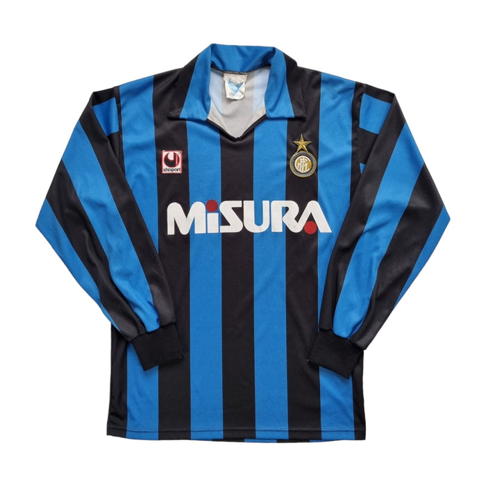 1990/91 Inter Milan Home Football Shirt (M) Uhlsport - Football Finery - FF202633