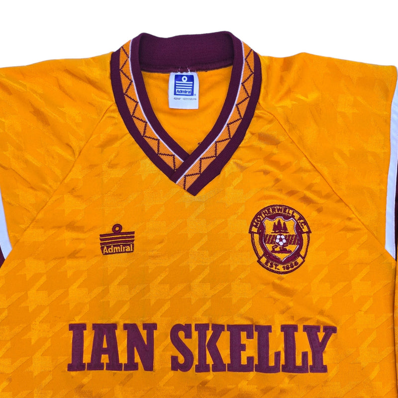 1990/91 Motherwell Home Football Shirt (L) Admiral #11 Cooper (Match Worn) - Football Finery - FF204189