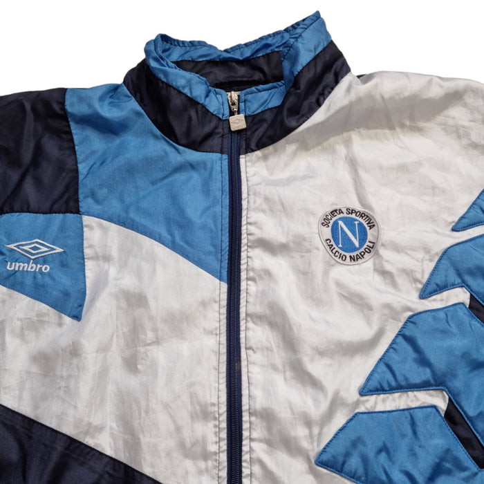 1991/92 SSC Napoli Tracksuit Top (L) Umbro - Football Finery - FF202650