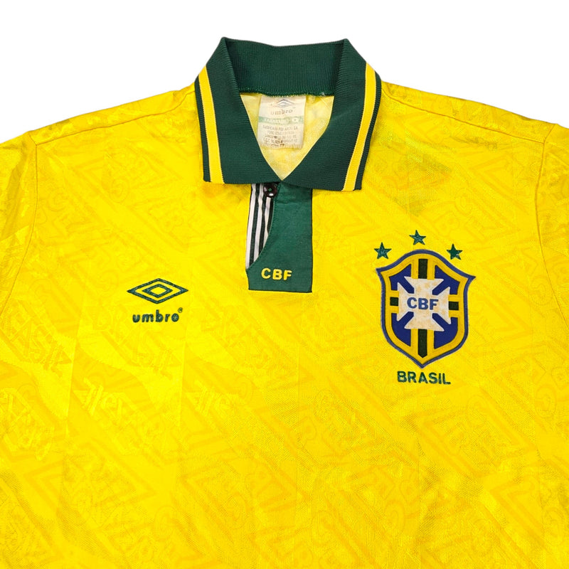 1991/93 Brazil Home Football Shirt (L) Umbro - Football Finery - FF202699