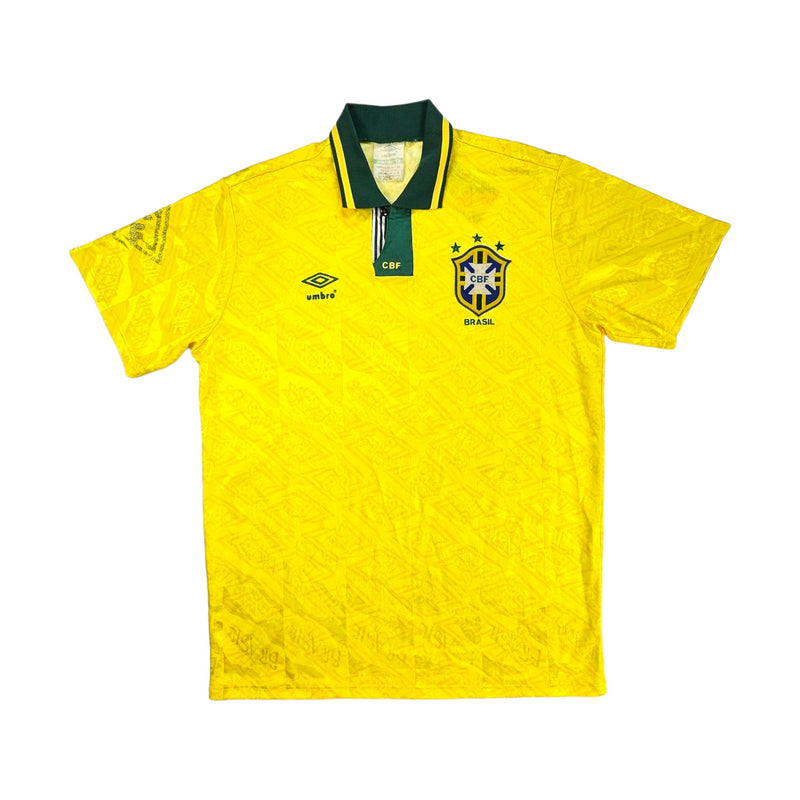 1991/93 Brazil Home Football Shirt (L) Umbro - Football Finery - FF202699