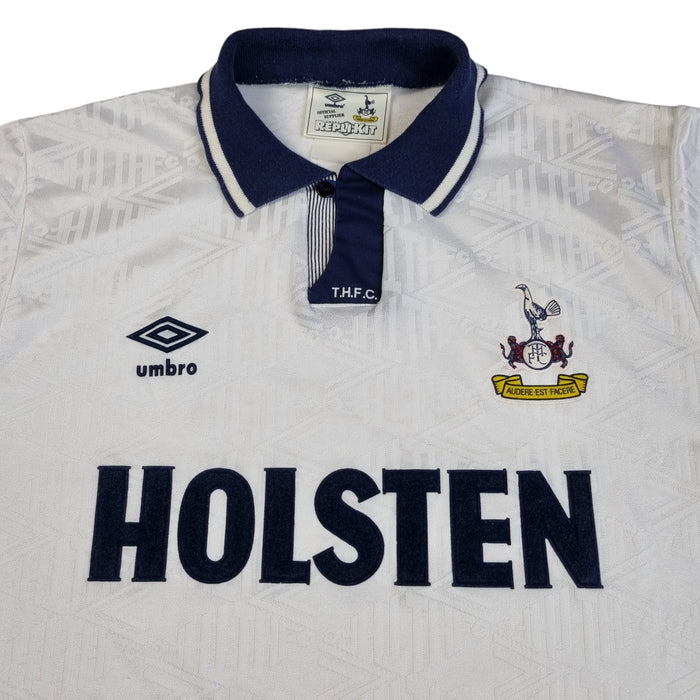 1991/93 Tottenham Hotspur Home Football Shirt (L) Umbro - Football Finery - FF202621