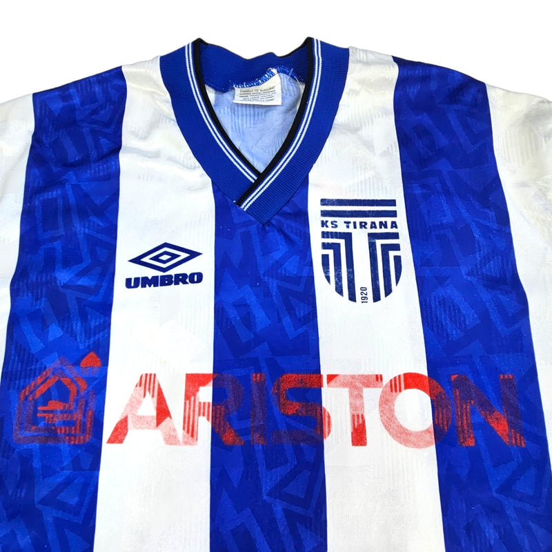 1991/95 KF Tirana Home Football Shirt (L) Umbro # 11 - Football Finery - FF202601