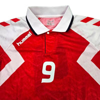 1992/93 Denmark Home Football Shirt (M) Hummel #9 (Povlsen) Official Re-Issue - Football Finery - FF203377