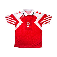 1992/93 Denmark Home Football Shirt (M) Hummel #9 (Povlsen) Official Re-Issue - Football Finery - FF203377