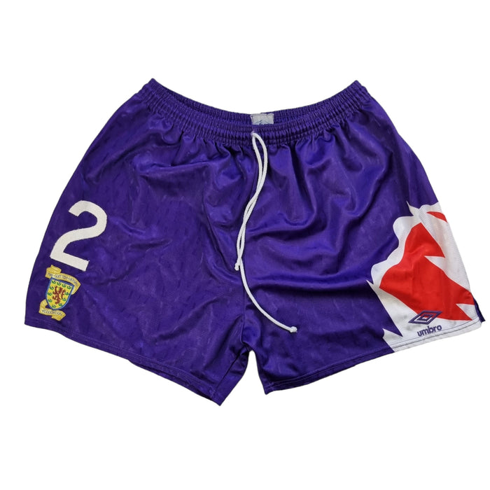 1992/93 Scotland Away Football Shorts (L) Umbro #2 Gough - Football Finery - FF203019