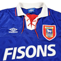 1992/94 Ipswich Town Home Football Shirt (XL) Umbro #9 Guentchev - Football Finery - FF202396