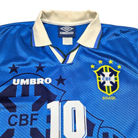 1993/94 Brazil Away Football Shirt (L) Umbro #10 Rai - Football Finery - FF204165