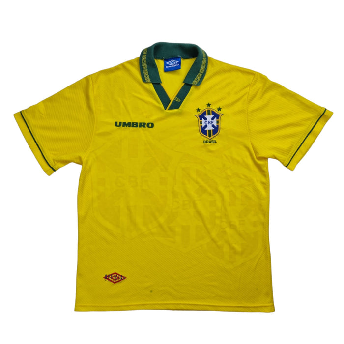 1993/94 Brazil Home Football Shirt (L) Umbro - Football Finery - FF203044