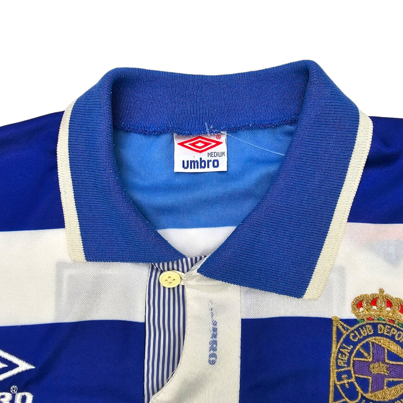 1993/94 Deportivo La Coruna Home Football Shirt (M) Umbro #11 (Bebeto) - Football Finery - FF203952