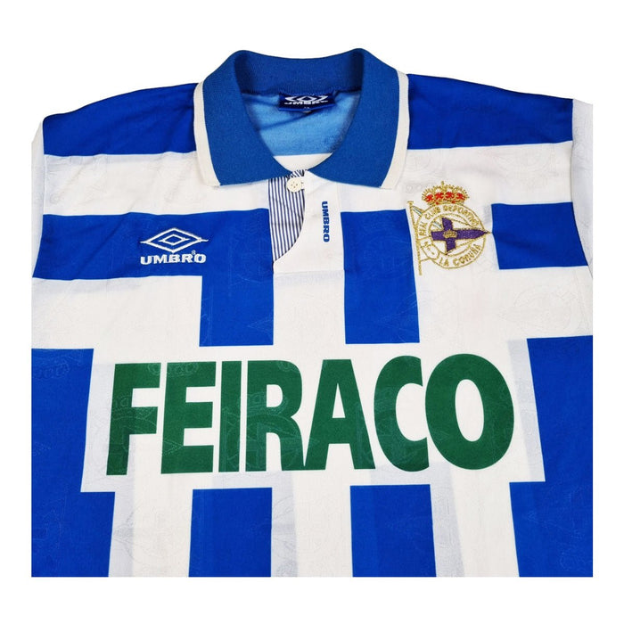 1993/94 Deportivo La Coruna Home Football Shirt (XL) Umbro - Football Finery - FF202865