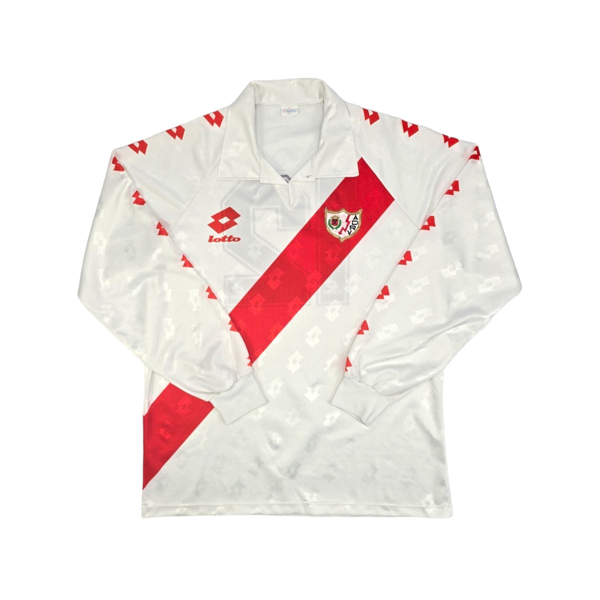 1993/94 Rayo Vallecano Home Football Shirt (XL) Lotto #12 (Match Worn) - Football Finery - FF204195