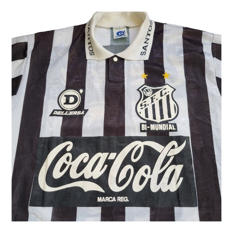 1993/94 Santos Away Football Shirt (L) Dellerba #10 - Football Finery - FF203080