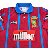 1993/95 Aston Villa Home Football Shirt (M) Asics #18 Yorke - Football Finery - FF203687