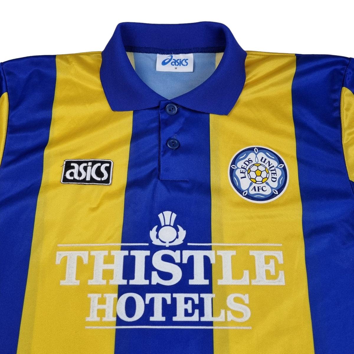 1993/95 Leeds United Away Football Shirt (M) Asics #21 Yeboah - Football Finery - FF202613
