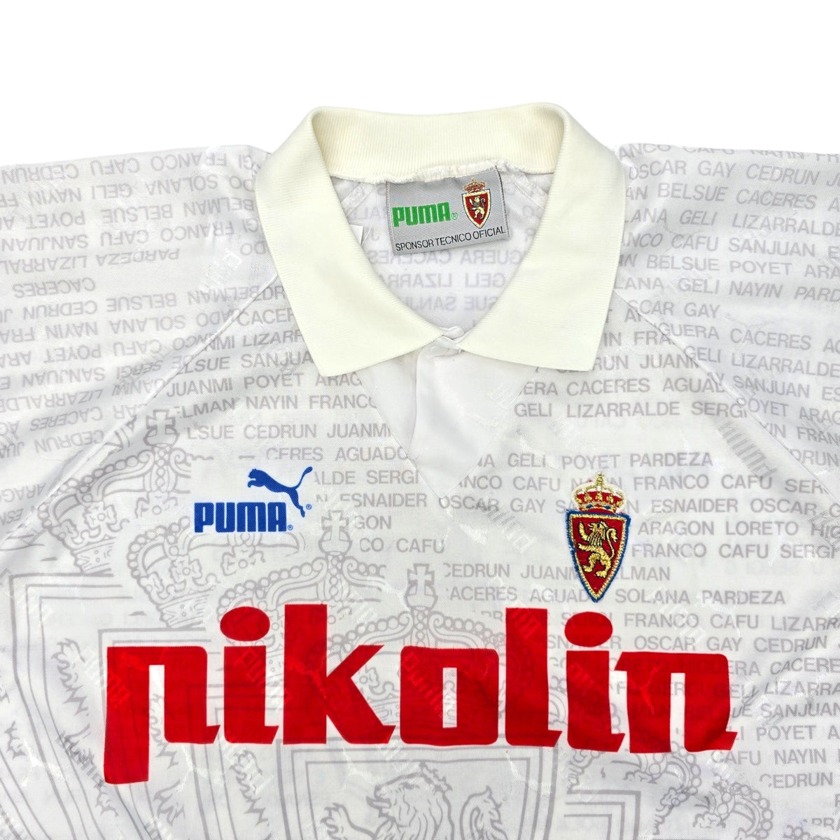 1994/5 Real Zaragoza Home Football Shirt (L) Puma (Special Edition - European) - Football Finery - FF203980