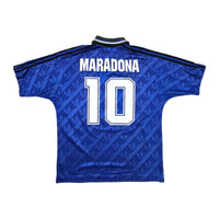 1994/95 Argentina Away Football Shirt (M) Adidas #10 Maradona (Re-badged Template) - Football Finery - FF203420