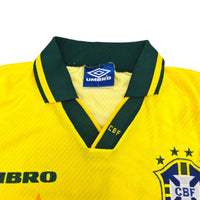 1994/96 Brazil Home Football Shirt (L) Umbro #15 (Santos) - Football Finery - FF204085