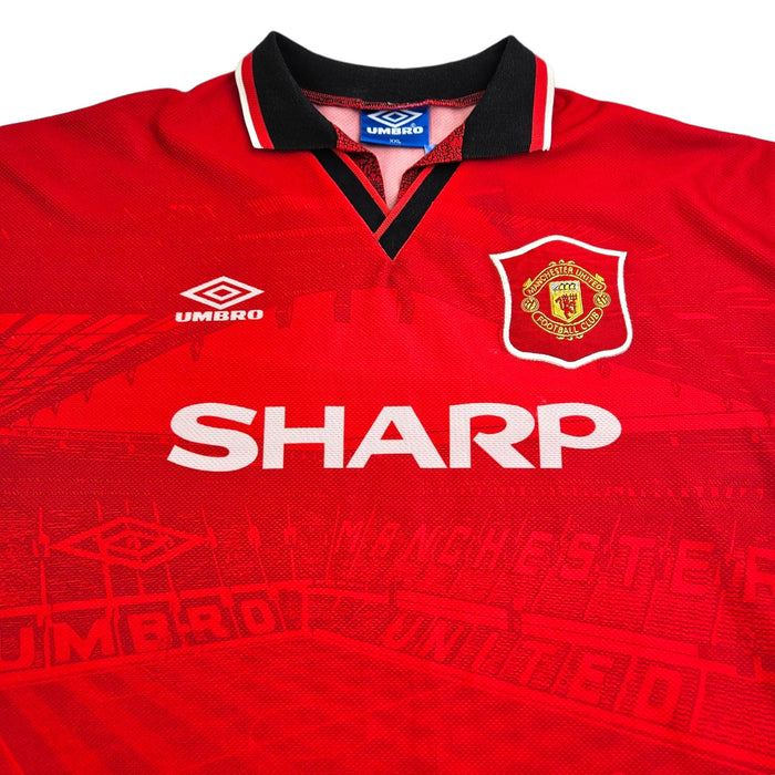 1994/96 Manchester United Home Football Shirt (2XL) Umbro - Football Finery - FF203725