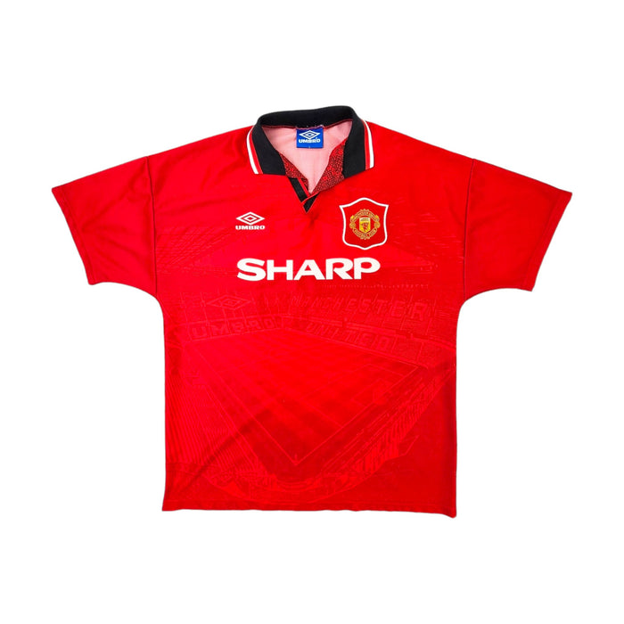 1994/96 Manchester United Home Football Shirt (L) Umbro #7 Cantona - Football Finery - FF203443