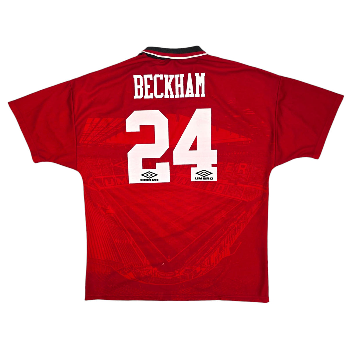 1994/96 Manchester United Home Football Shirt (XL) Umbro #24 Beckham - Football Finery - FF204210