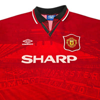 1994/96 Manchester United Home Football Shirt (XL) Umbro #7 Cantona - Football Finery - FF202986