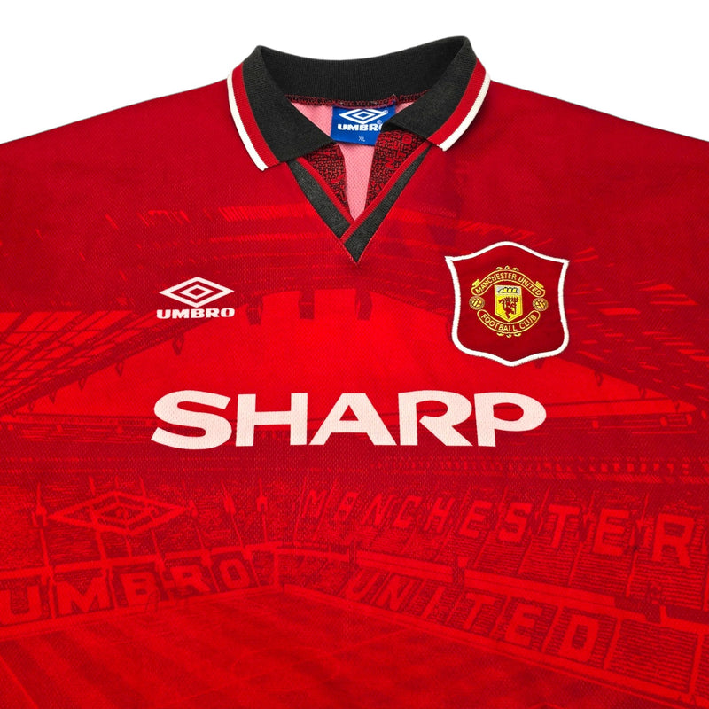 1994/96 Manchester United Home Football Shirt (XL) Umbro #7 Cantona - Football Finery - FF202986