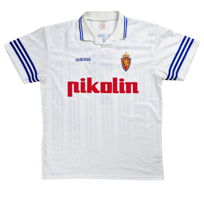 1995/96 Real Zaragoza Home Football Shirt (XL) Adidas #7 Pardeza - Football Finery - FF202686