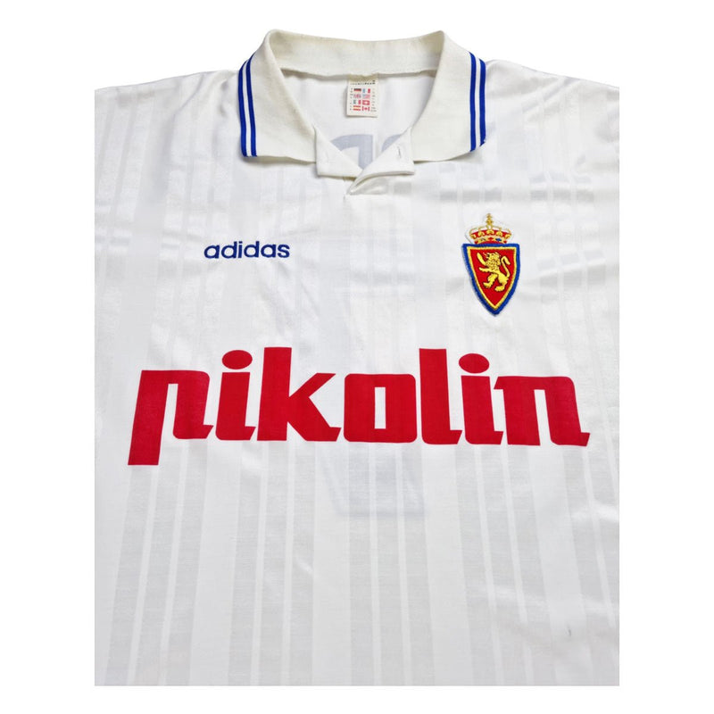 1995/96 Real Zaragoza Home Football Shirt (XL) Adidas #7 Pardeza - Football Finery - FF202686