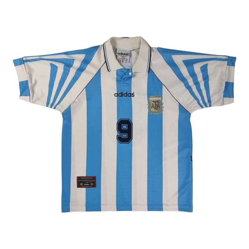 1996/98 Argentina Home Football Shirt (M) Adidas # 9 (Batistuta) - Football Finery - FF202414