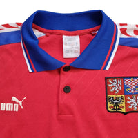 1996/98 Czech Republic Home Football Shirt (XL) Puma #8 Poborsky - Football Finery - FF202765