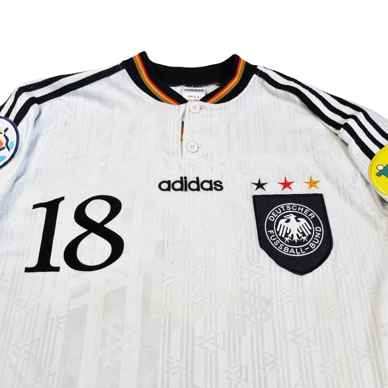 1996/98 Germany Home Football Shirt (L) Adidas #18 Klinsmann - Football Finery - FF202465