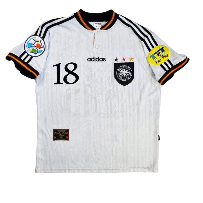 1996/98 Germany Home Football Shirt (L) Adidas #18 Klinsmann - Football Finery - FF202465