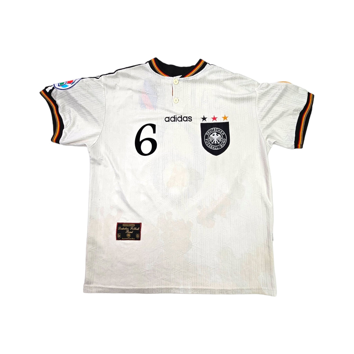 1996/98 Germany Home Football Shirt (L) Adidas #6 Sammer - Football Finery - FF203286