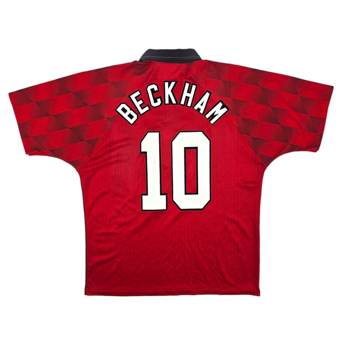 1996/98 Manchester United Home Football Shirt (L) Umbro #10 Beckham - Football Finery - FF204211