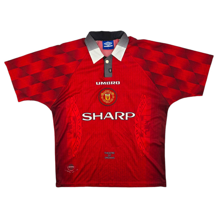 1996/98 Manchester United Home Football Shirt (L) Umbro #10 Beckham - Football Finery - FF204211