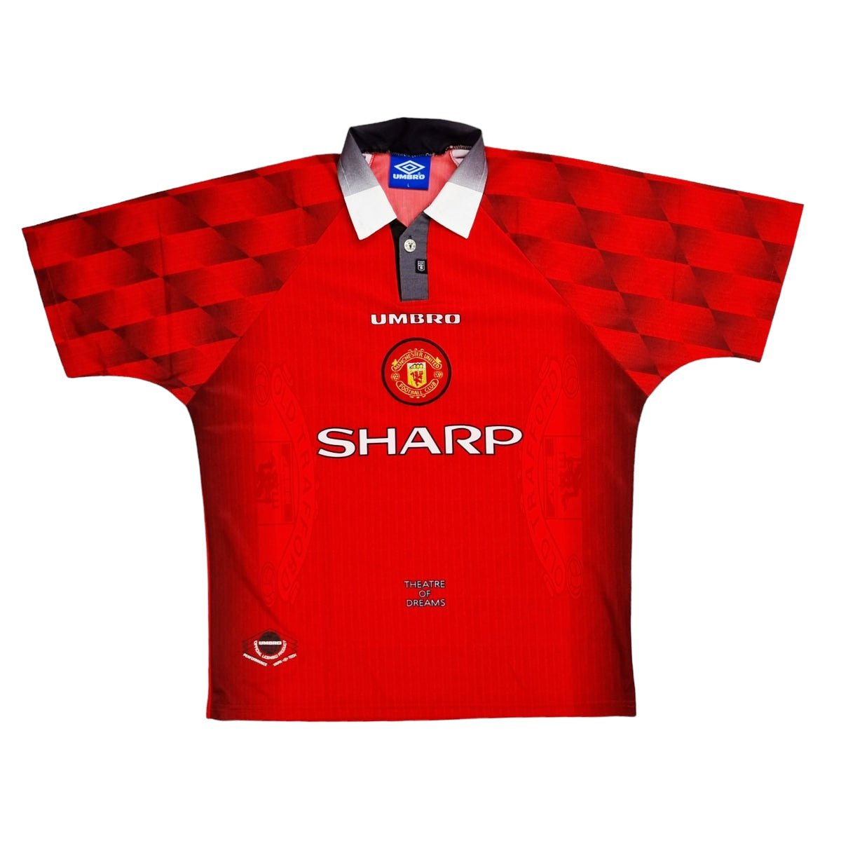 1996/98 Manchester United Home Football Shirt (L) Umbro #9 Cole 