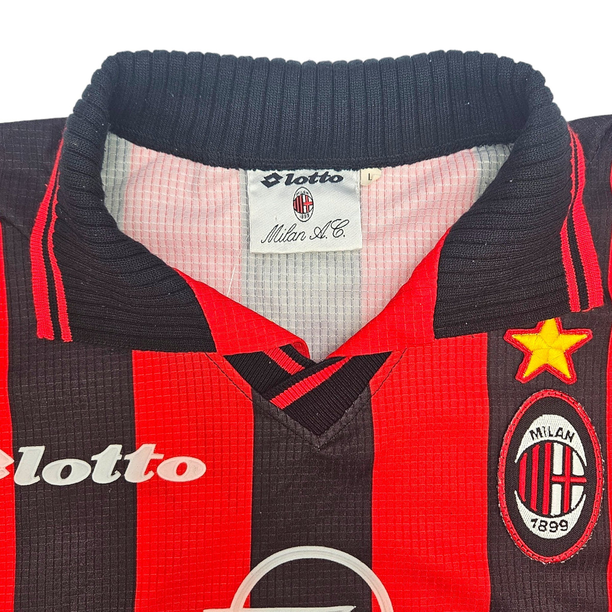 1997/98 AC Milan Home Football Shirt (L) Lotto - Football Finery - FF203341