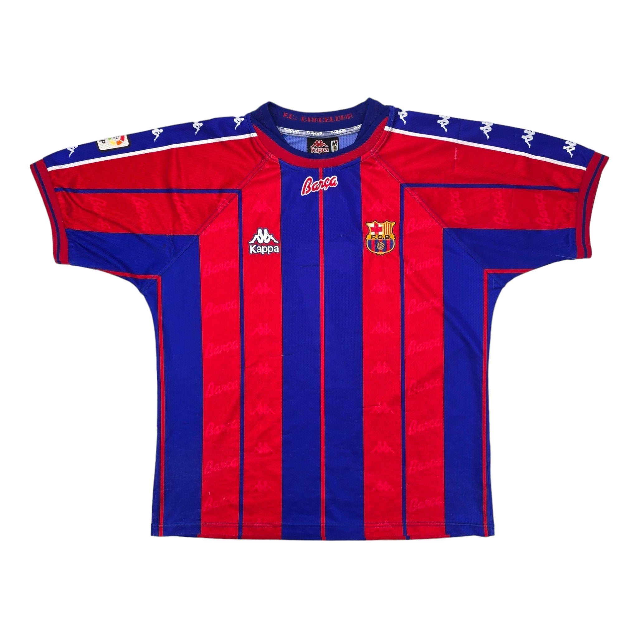 1997/98 Barcelona Home Football Shirt (M) Kappa #7 Figo – Football 